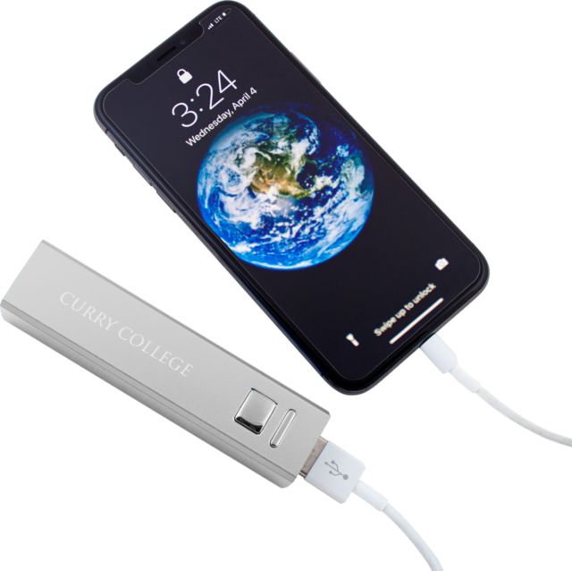 Curry College Aluminum Power Bank Curry College Wordmark Flat  Engraved - ONLINE ONLY