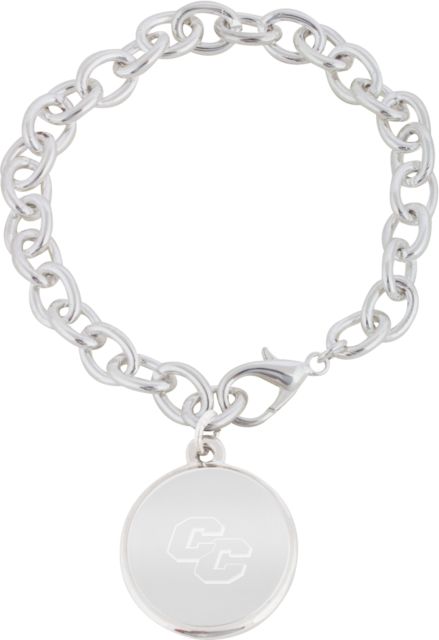 Curry College Charm Bracelet with Round Charm Curry College Primary Athletic Mark  Engraved - ONLINE ONLY