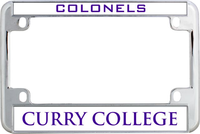 Curry College Metal Motorcycle License Plate Frame in Colonels - ONLINE ONLY