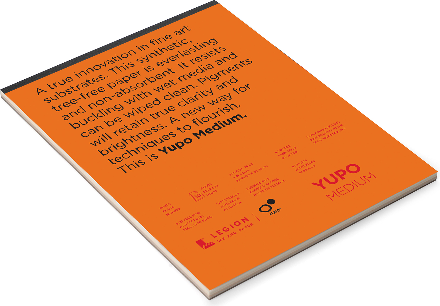 YUPO WHITE WATERCOLOR PAD 9X12 10 SHEETS