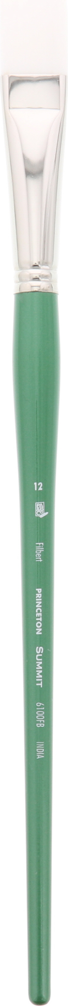 SUMMIT WHITE SYNTHETIC BRISTLE FILBERT 12 LONG HANDLE