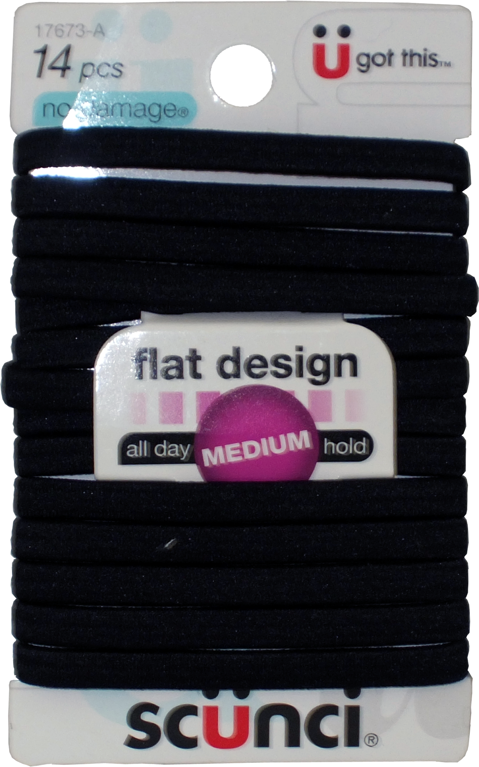 PONYTAIL HOLDER 14CT BLK FLAT EL