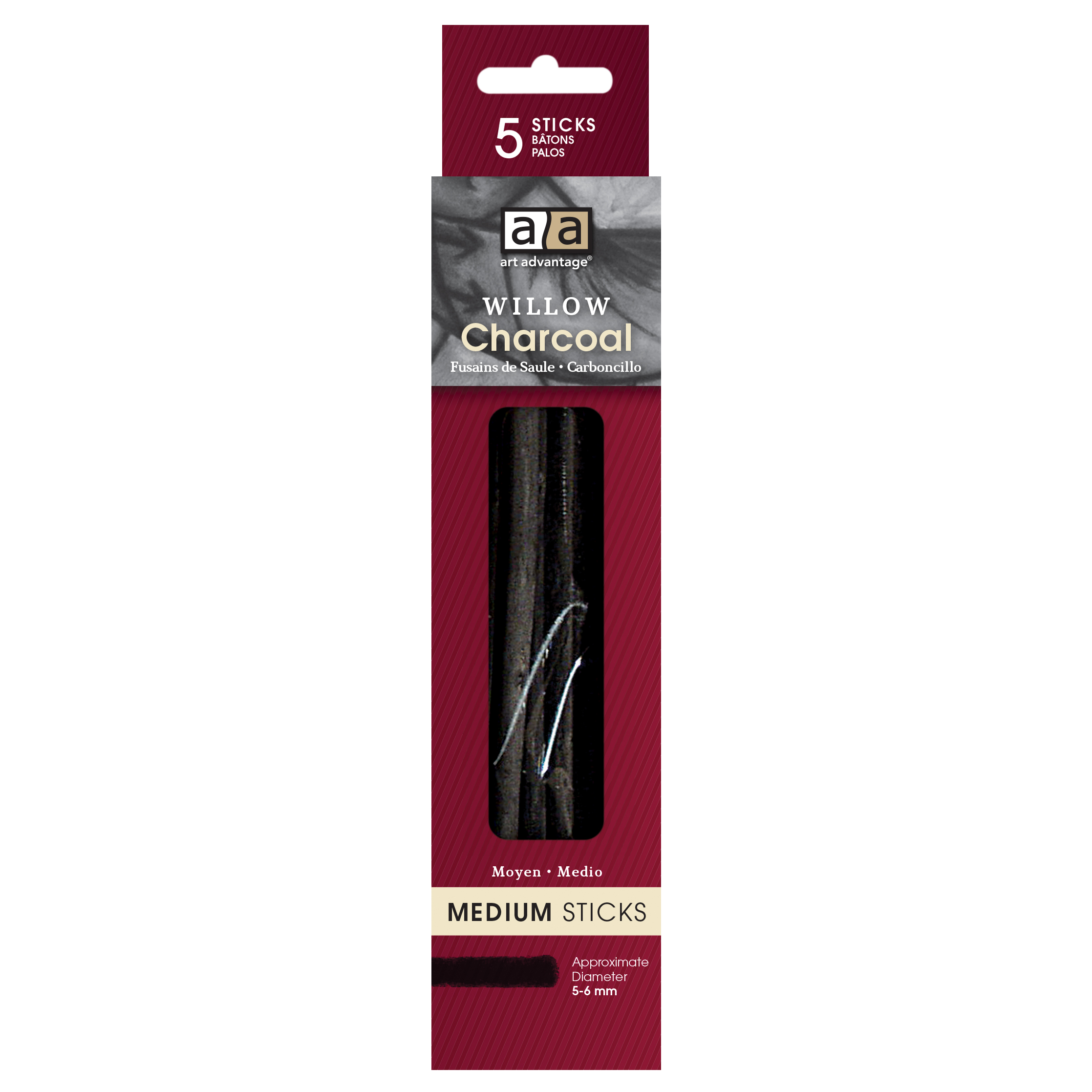 MEDIUM WILLOW CHARCOAL 5/STICK