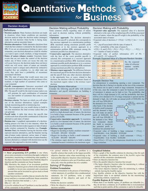 Quantitative Methods for Business