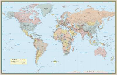 World Map Poster (32 x 50 inches)