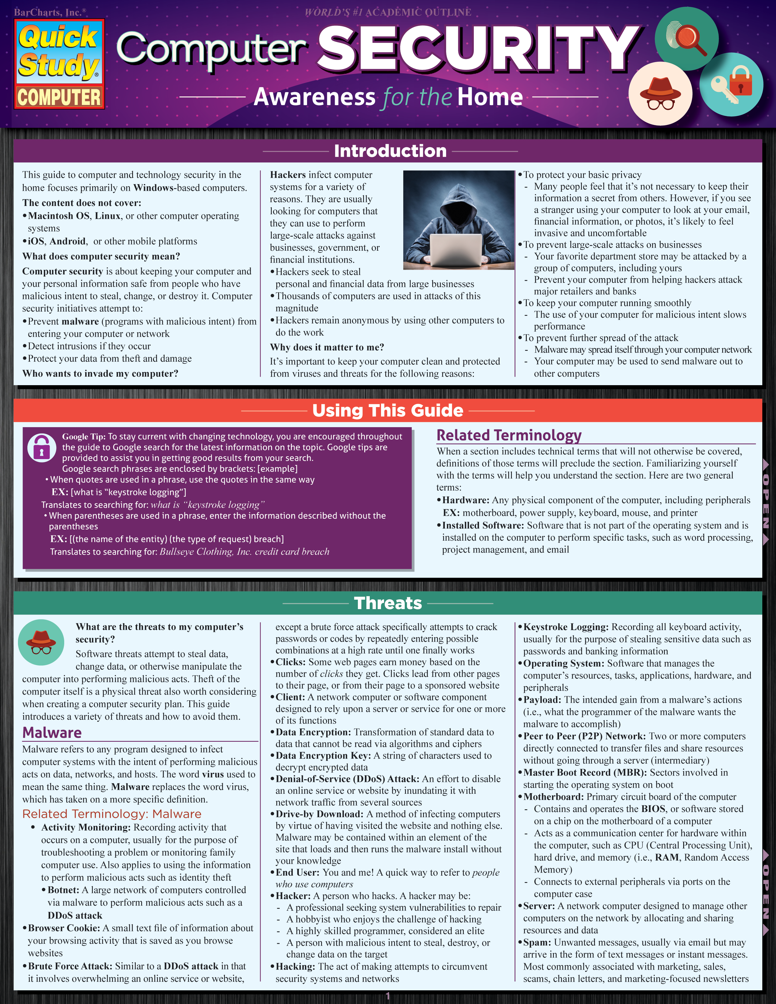 Computer Security : Quickstudy Laminated Reference Guide