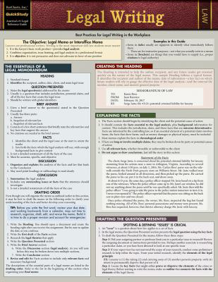 Legal Writing : Quickstudy Laminated Reference Guide