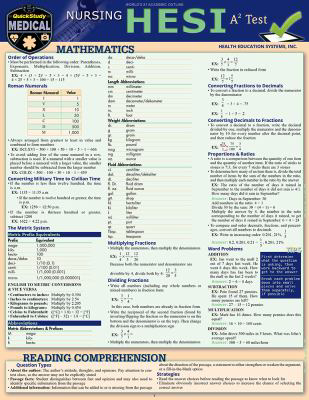 Nursing Hesi A2 : A Quickstudy Laminated Reference & Study Guide