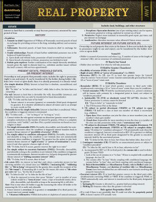 Real Property : A Quickstudy Laminated Law Reference & Bar Exam Study Guide (Edition 2)