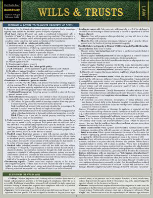 Wills & Trusts : A Quickstudy Laminated Law Reference & Bar Exam Study Guide (Edition 2)