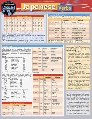 Japanese Verbs : A Quickstudy Laminated Reference Guide