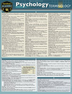 Psychology Terminology : A Quickstudy Laminated Reference Guide