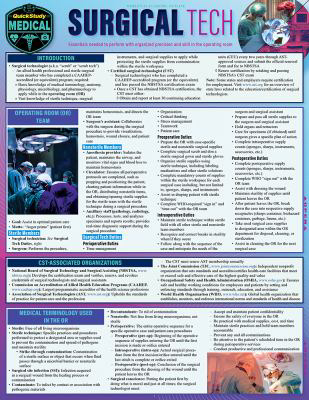 Surgical Technology : A Quickstudy Laminated Reference Guide
