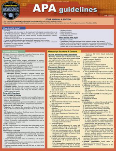 APA Guidelines - 7th Edition : A Quickstudy Laminated Reference Guide (Edition 7)