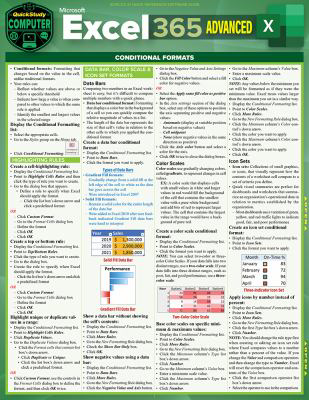 Microsoft Excel 365 Advanced : A Quickstudy Laminated Reference Guide, by Curtis Frye