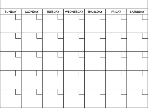 DRY ERASE CALENDAR DECAL
