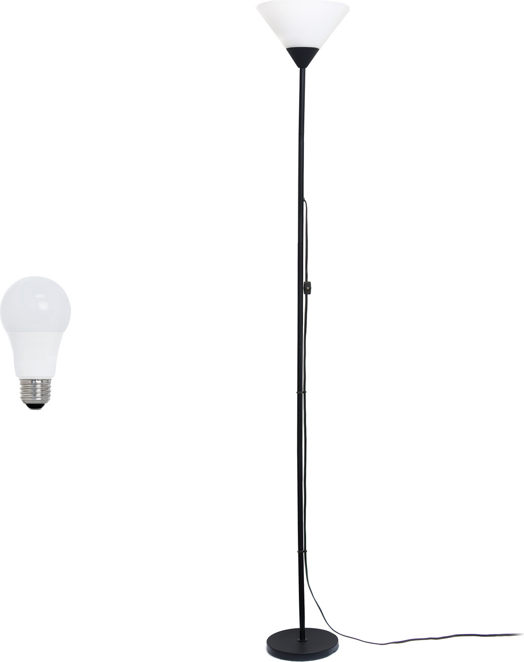 Simple Designs 70" 1 Light Stick Torchiere Floor Lamp with LED Bulb