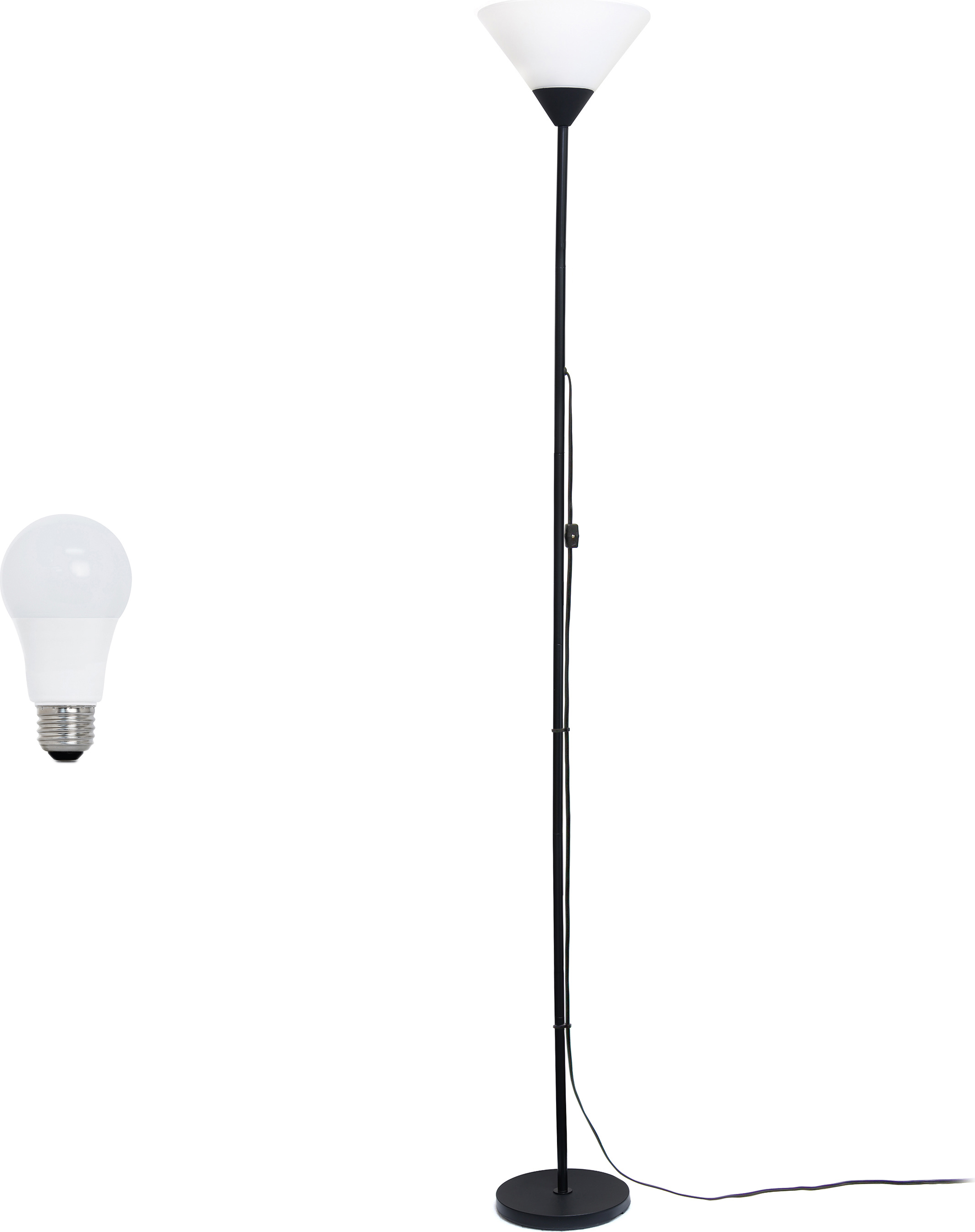 Simple Designs 70" 1 Light Stick Torchiere Floor Lamp with LED Bulb