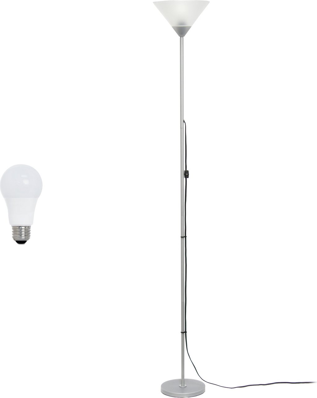 Simple Designs 70" 1 Light Stick Torchiere Floor Lamp with LED Bulb