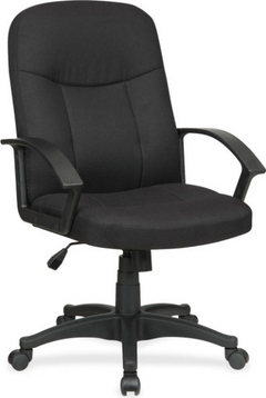 CHAIR BLACK FABRIC MIDBACK LLR