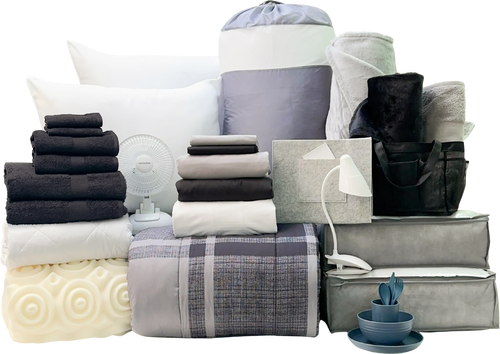 Complete 29pc Twin XL Bundle in Black Plaid - SHIPS 8/1 FOR IN-STORE PICKUP ON FALL MOVE-IN WEEKEND.