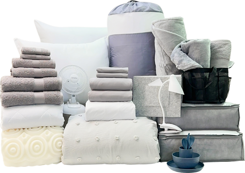 Complete 29pc Twin XL Bundle in Pom Slate - SHIPS 8/1 FOR IN-STORE PICKUP ON FALL MOVE-IN WEEKEND.