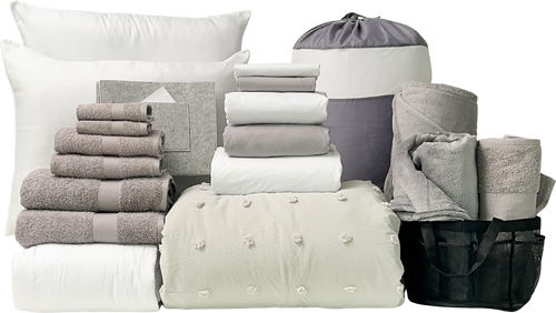 Deluxe 23pc Twin XL Bundle in Pom Slate - SHIPS 8/1 FOR IN-STORE PICKUP ON FALL MOVE-IN WEEKEND.
