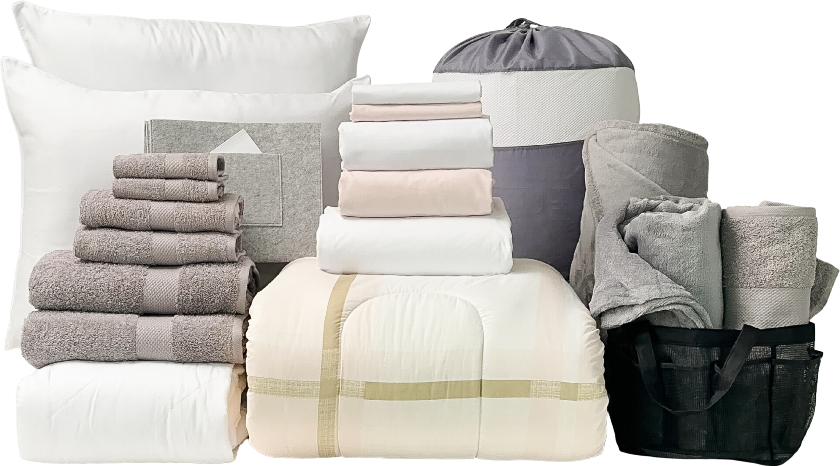 Deluxe 23pc Twin XL Bundle in Blush Plaid - SHIPS 8/1 FOR IN-STORE PICKUP ON FALL MOVE-IN WEEKEND.