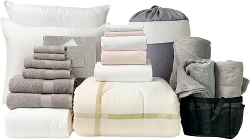 Deluxe 23pc Twin XL Bundle in Blush Plaid - SHIPS 8/1 FOR IN-STORE PICKUP ON FALL MOVE-IN WEEKEND.