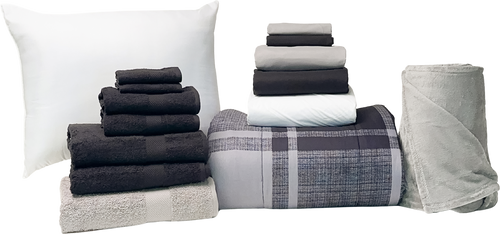 Essential 17pc Twin XL Bundle in Black Plaid - SHIPS 8/1 FOR IN-STORE PICKUP ON FALL MOVE-IN WEEKEND.